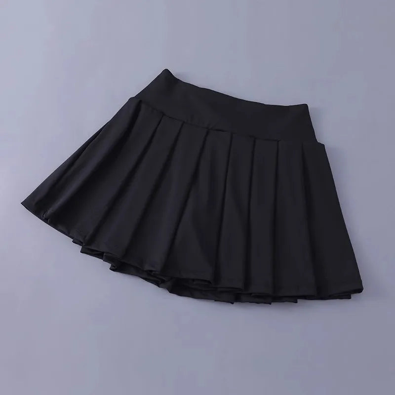 Women Tennis Pleated Skirt High Waisted Athletic Golf Skorts Workout   Sports Skirts With Shorts For Women