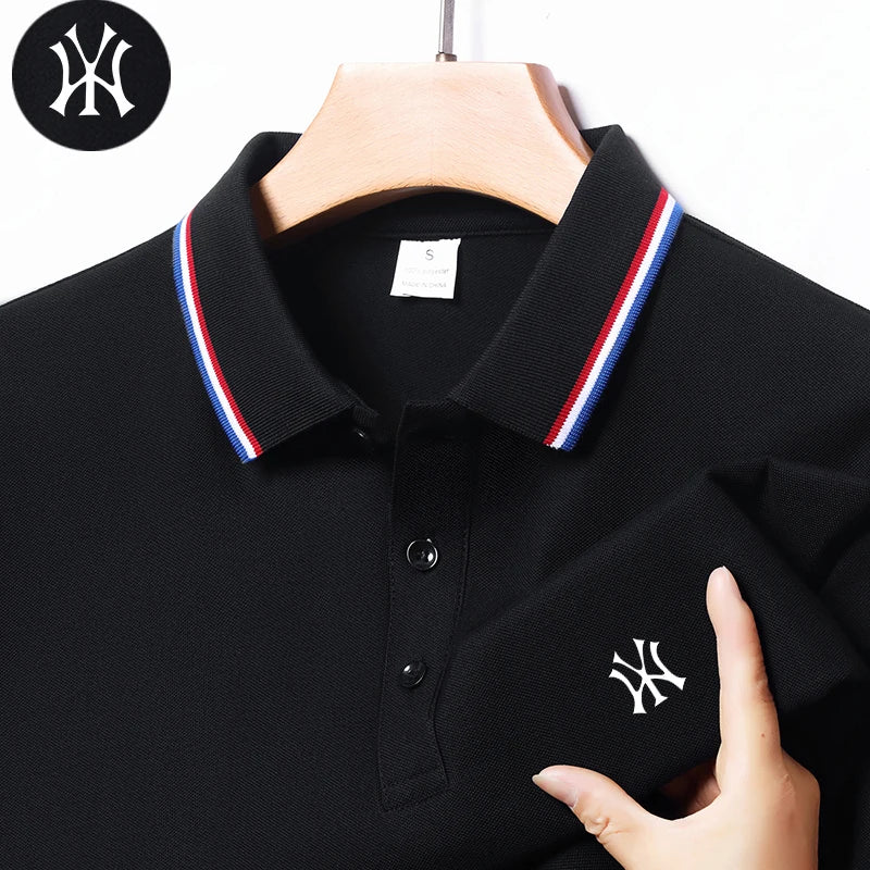 Men's Polo Shirt with Exquisite Embroidery Logo on the Chest in Summer Cool Business and Casual Style Comfortable Breathability