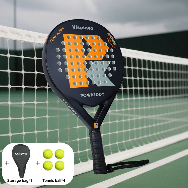 POWKIDDY Tennis Racket | Padel Racket, Made of Ultra Light Carbon Fiber Material, with Strong Elasticity and Good Quality