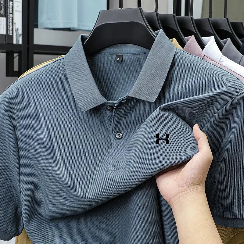 Men's brand polo shirt fashionable printed short sleeved top summer new 100% cotton sports casual comfortable breathable T-shirt