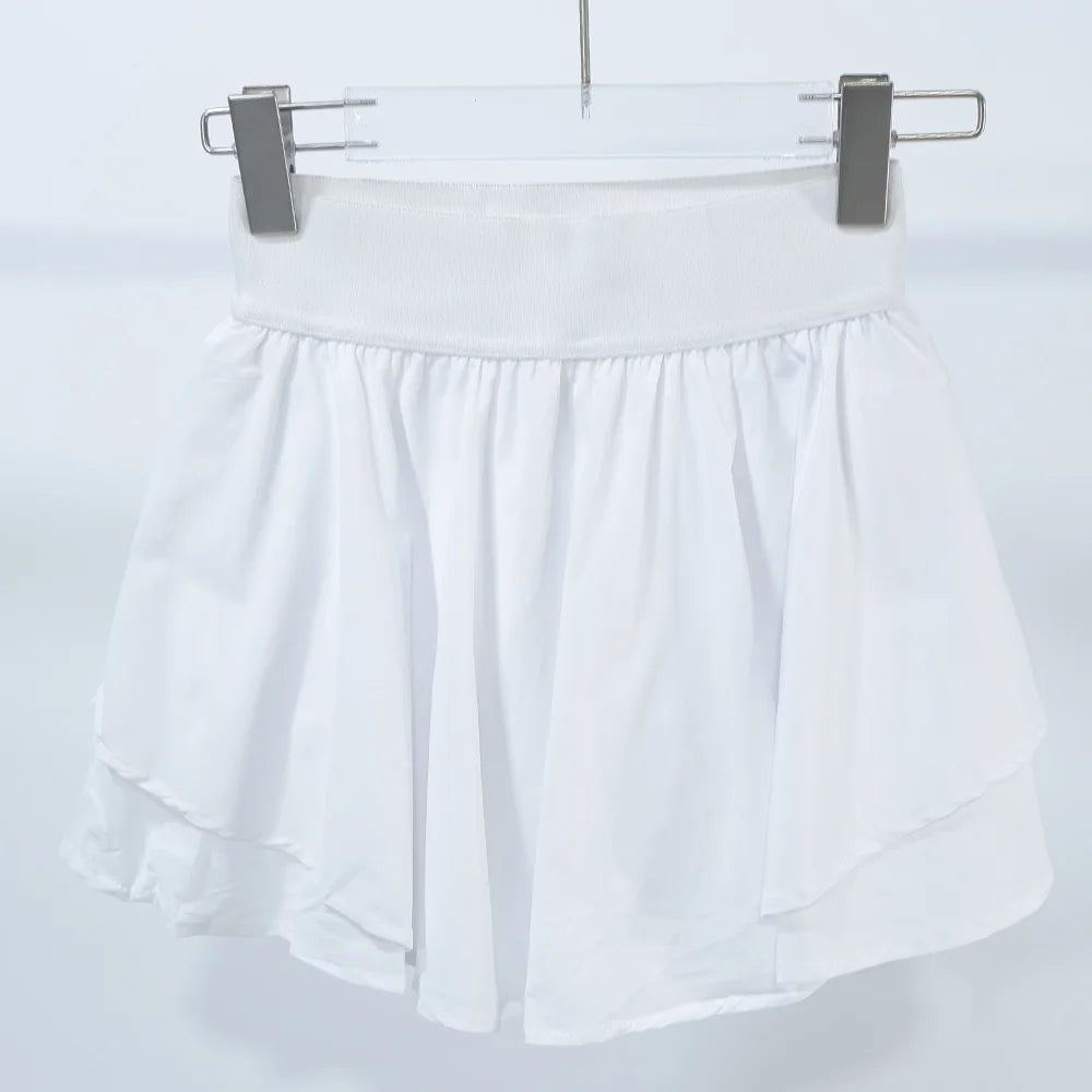 Women's Tennis Skirt with Built-in Shorts, Anti-slip Liner, Side Ball Pockets-Quick Dry Layered Athletic Skort for Golf, Running