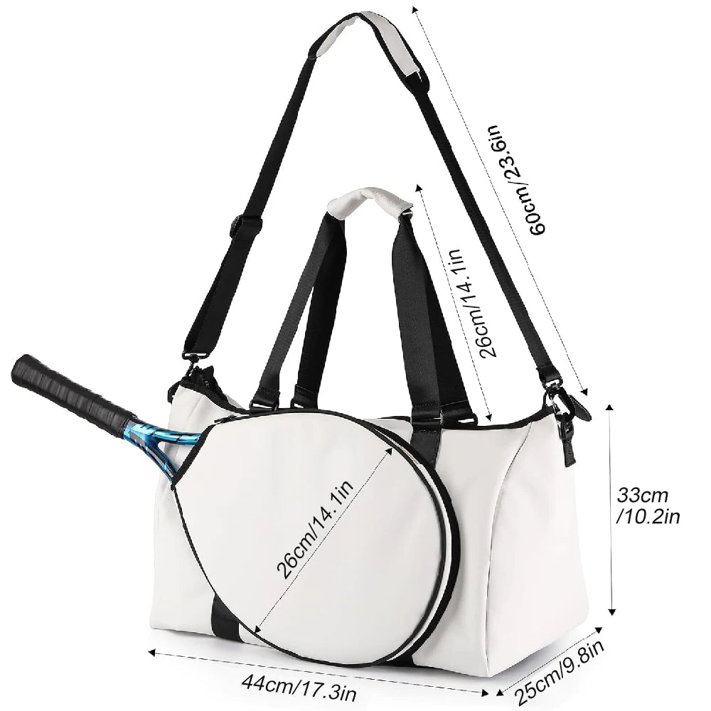 Tennis Bag with Racket Holder,Waterproof Sports Duffel Bag for Men Women,Portable Pickleball Paddle Bag for Gym,Travel,Badminton
