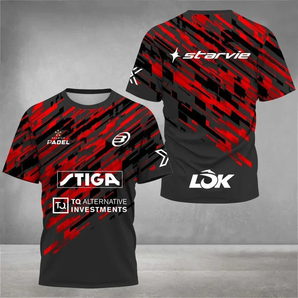 Fashion New Men's Quick Dry Tennis T-Shirt Summer Loose Padel Clothing Outdoor Badminton Running T-Shirts Sport Short Sleeve Top