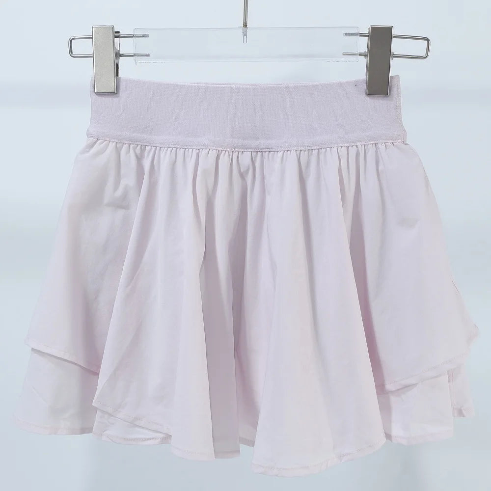 Women's Tennis Skirt with Built-in Shorts, Anti-slip Liner, Side Ball Pockets-Quick Dry Layered Athletic Skort for Golf, Running