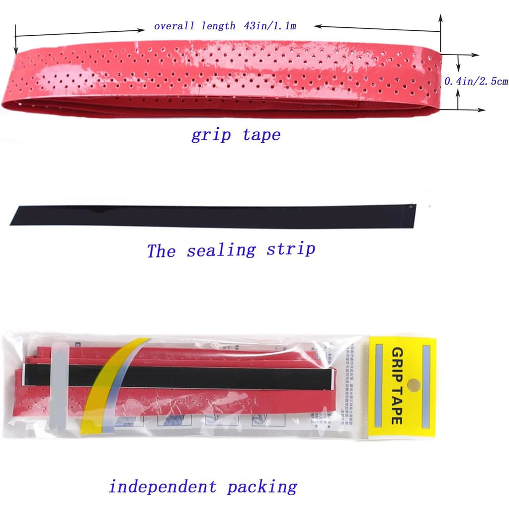 6pcs New Racket Grip Anti Slip Perforated Super Absorbent Tennis Overgrip Badminton Overgrip Pickleball Overgrip