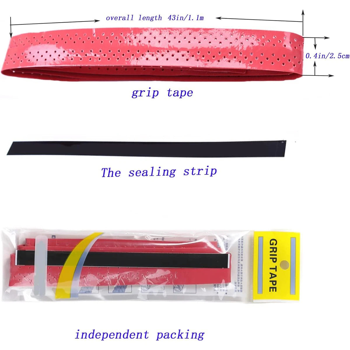 6pcs New Racket Grip Anti Slip Perforated Super Absorbent Tennis Overgrip Badminton Overgrip Pickleball Overgrip