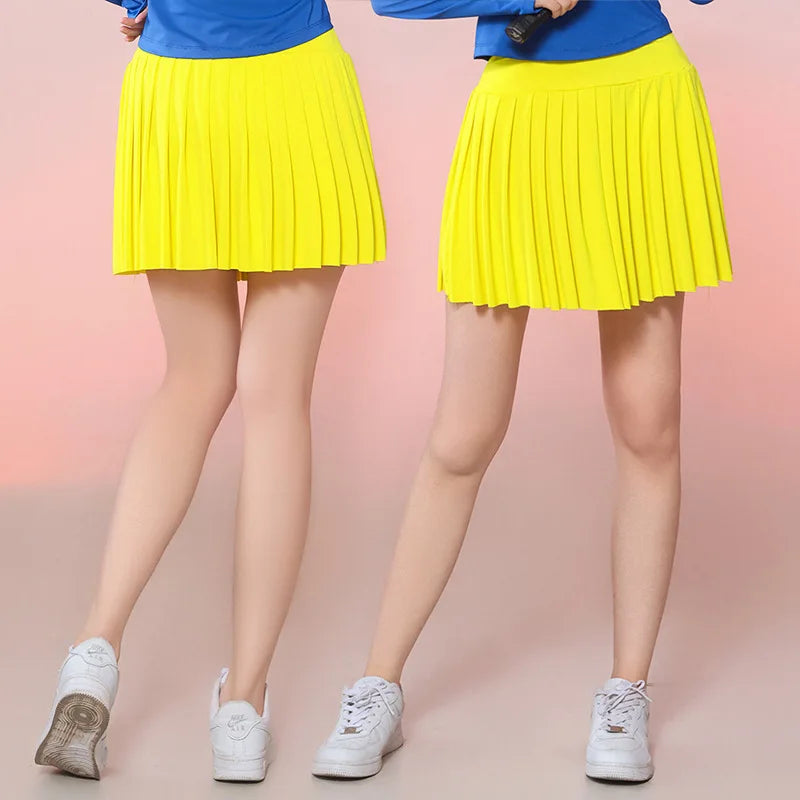 High-Waist Sporty  Skirt Women's Marathon Running Skirt Pants Quick-Dry Breathable Fitness Square Dancing Pleated Skirt