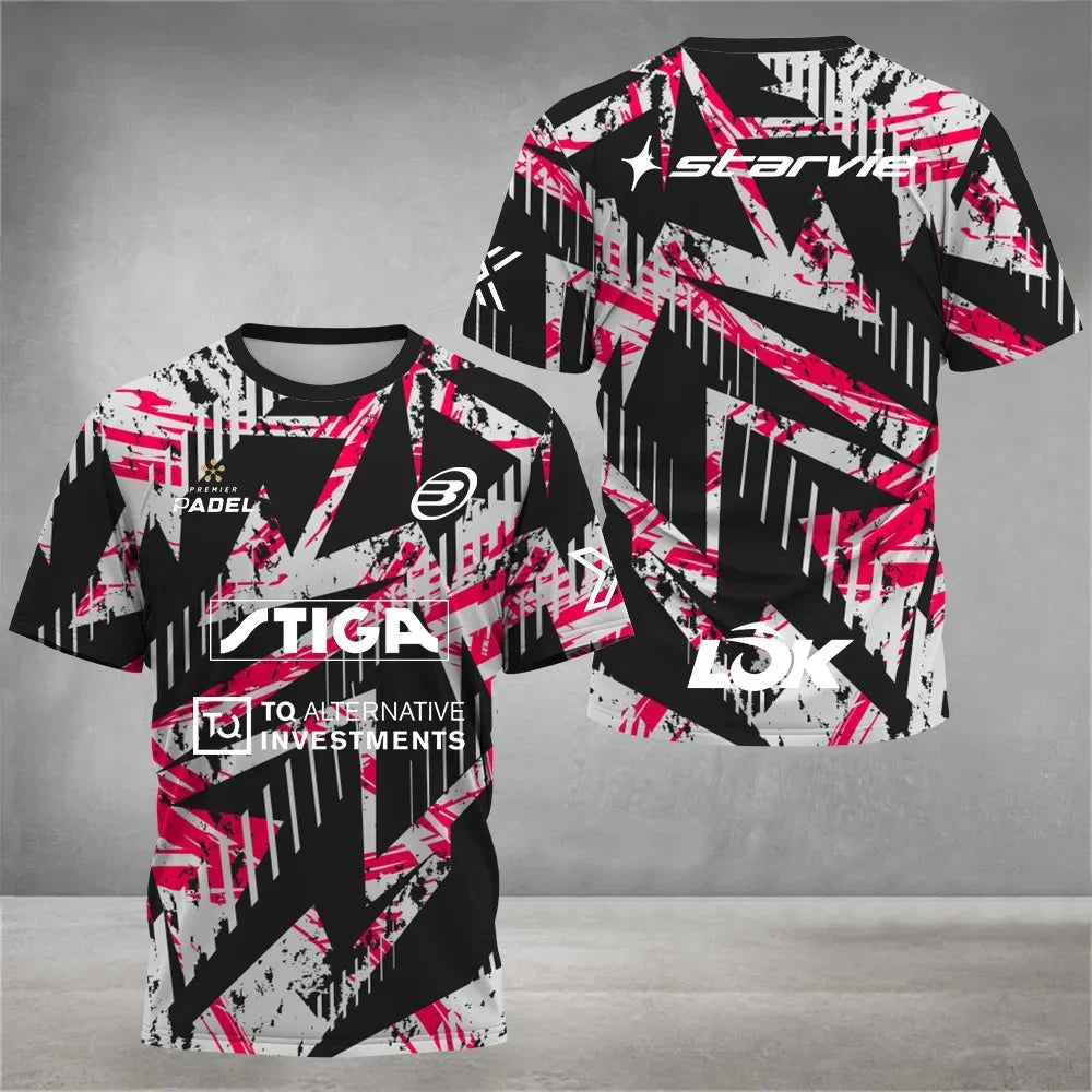 Fashion new Men's Quick Dry Tennis T-Shirt Summer Loose Padel Clothing Outdoor Badminton Running T-Shirts Sport Short Sleeve top