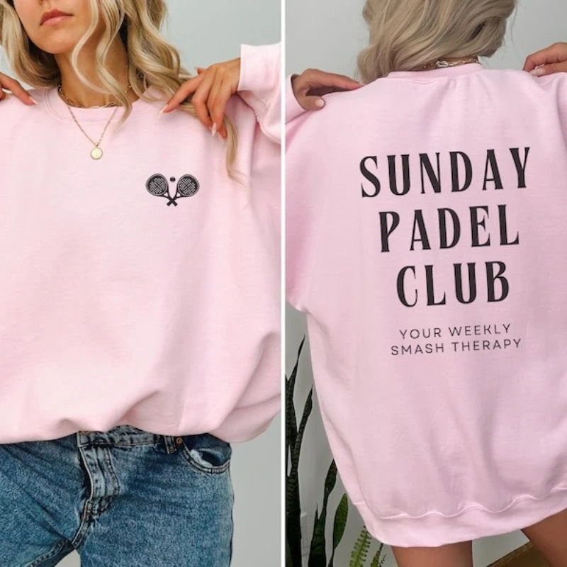 Your Padel Club Sweatshirt (customizable) Sporty Fitness Clothing for Padel Tennis Workout Gym Comfortable & Stylish Back Print