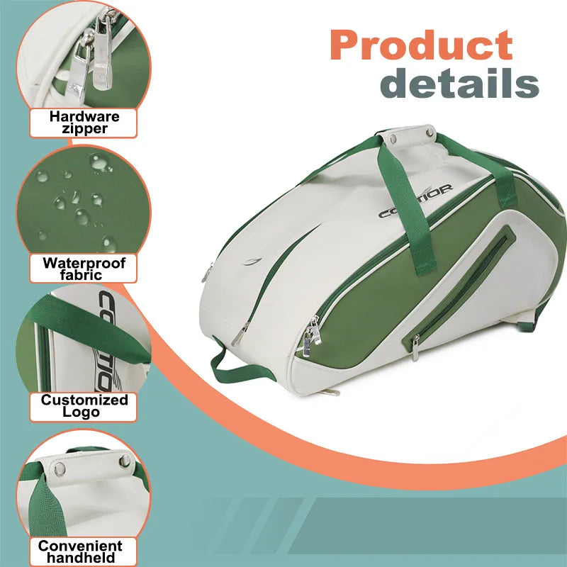 Mochila de Padel Grande Capacidade com Compartimento para Sapatilhas