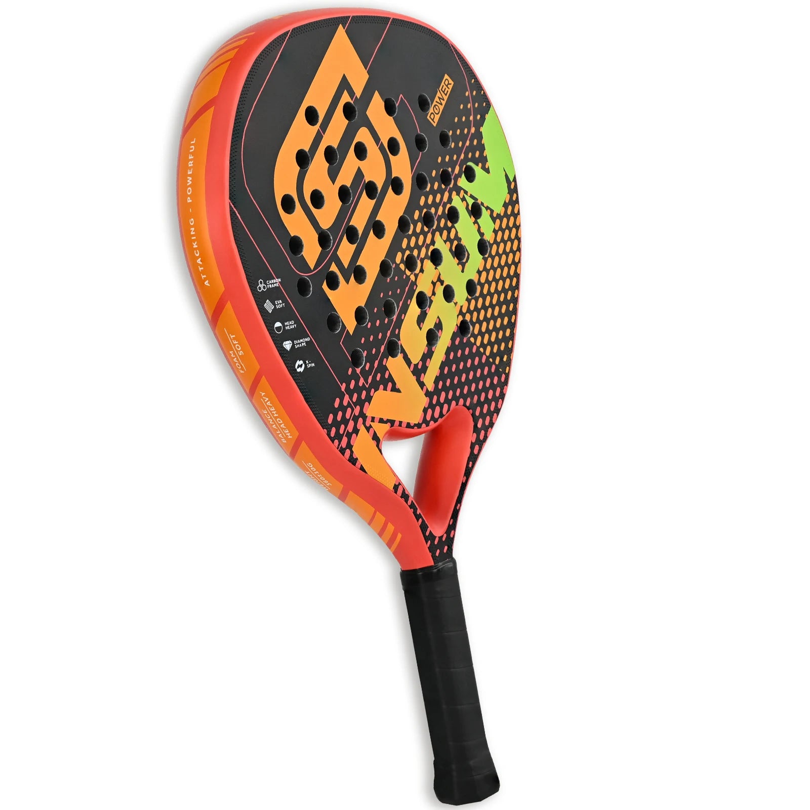 Padel Racket Carbon Fiber Diamond Shape EVA Core Power Control Padel Tennis Racquet for Advanced Players