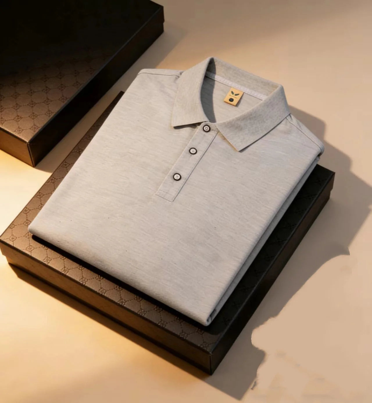 Men's Polo Shirt - Flip collar short sleeved premium fit design, suitable for office, travel or light business style, daily wear