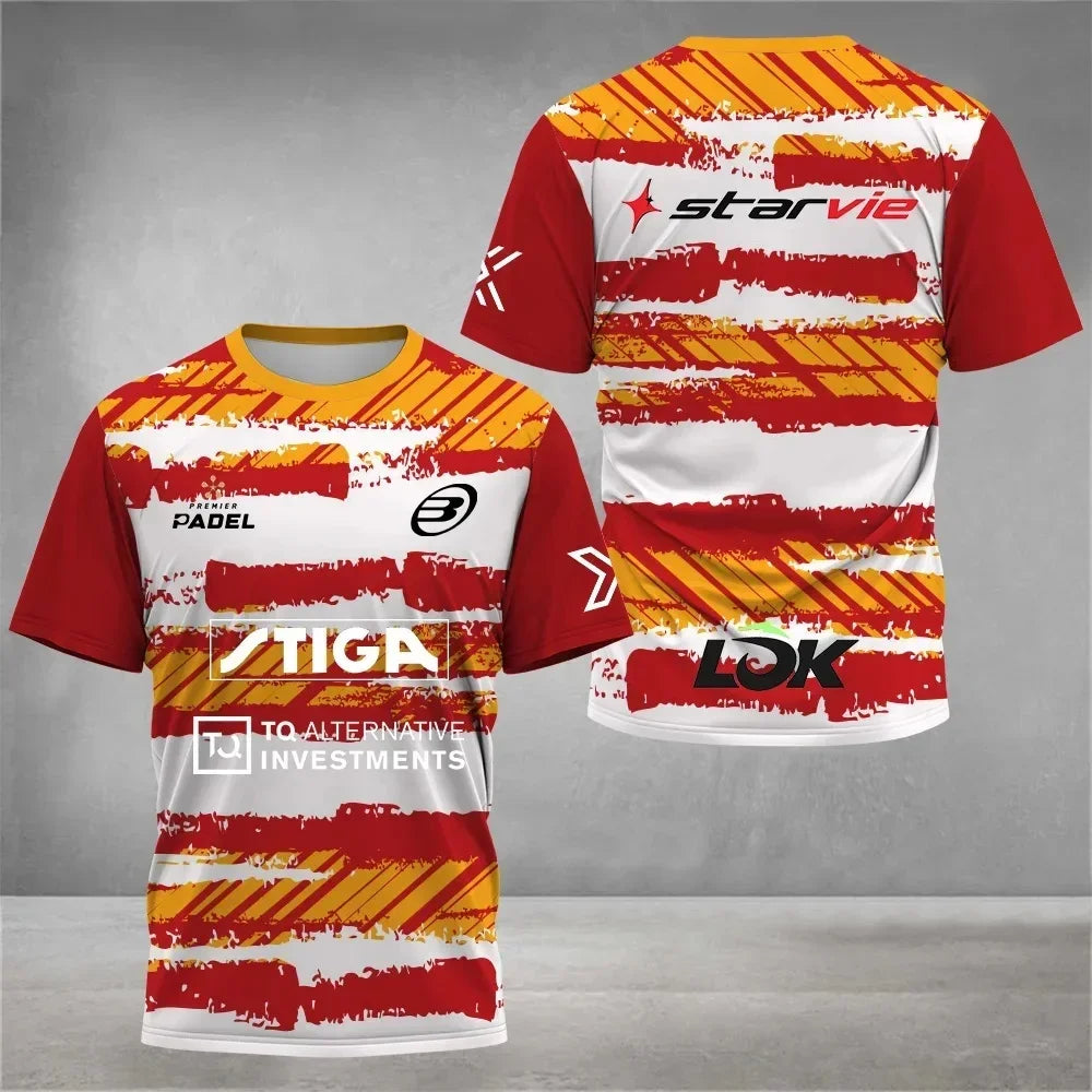 Fashion New Men's Quick Dry Tennis T-Shirt Summer Loose Padel Clothing Outdoor Badminton Running T-Shirts Sport Short Sleeve Top