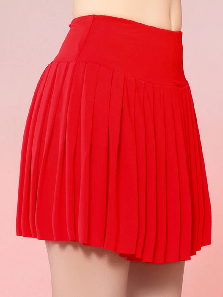 High-Waist Sporty  Skirt Women's Marathon Running Skirt Pants Quick-Dry Breathable Fitness Square Dancing Pleated Skirt