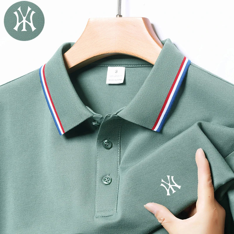 Men's Polo Shirt with Exquisite Embroidery Logo on the Chest in Summer Cool Business and Casual Style Comfortable Breathability