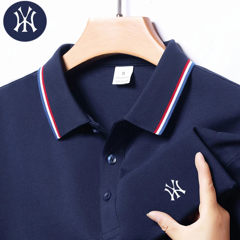 Men's Polo Shirt with Exquisite Embroidery Logo on the Chest in Summer Cool Business and Casual Style Comfortable Breathability