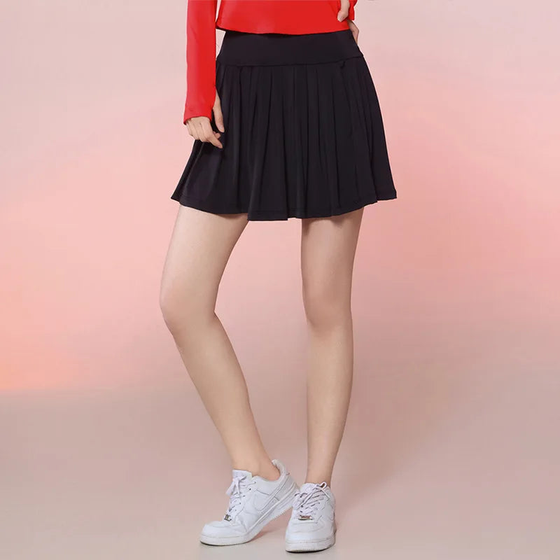 High-Waist Sporty  Skirt Women's Marathon Running Skirt Pants Quick-Dry Breathable Fitness Square Dancing Pleated Skirt