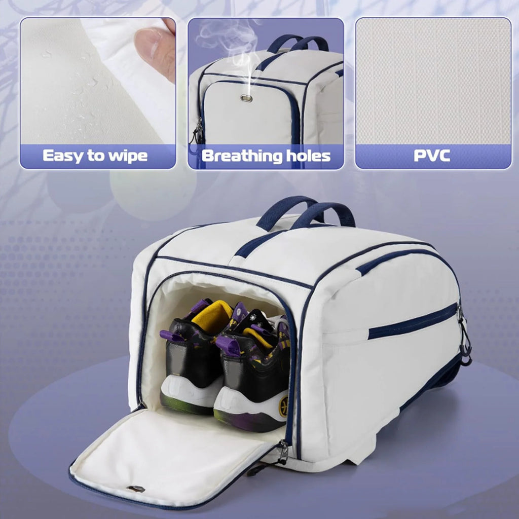 Pickleball Racket Bag Outdoor Portable Double Shoulder Racket Bag Tennis Training Backpack Racquet with Shoe Compartment