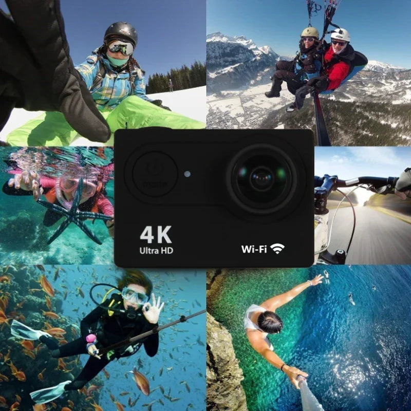 Câmara de Ação Ultra HD 4K 30fps WiFi Impermeável