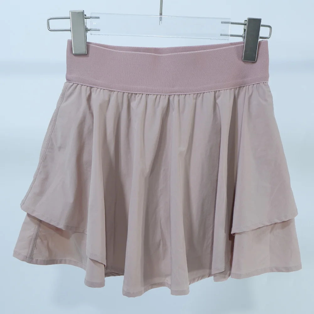 Women's Tennis Skirt with Built-in Shorts, Anti-slip Liner, Side Ball Pockets-Quick Dry Layered Athletic Skort for Golf, Running