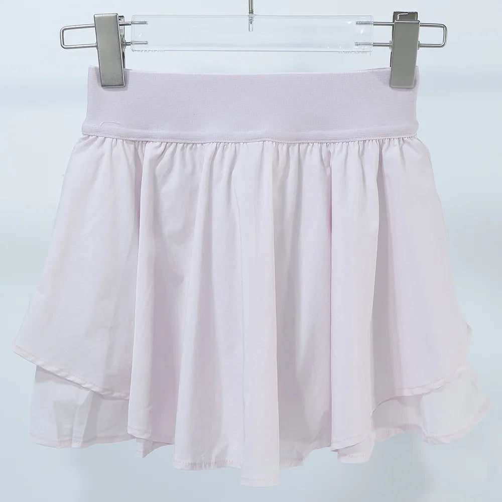 Women's Tennis Skirt with Built-in Shorts, Anti-slip Liner, Side Ball Pockets-Quick Dry Layered Athletic Skort for Golf, Running