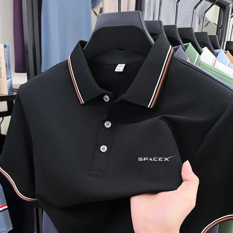 Men's Polo Shirt Breathable Casual Business Ice Feel Quick Dry Short Sleeve Summer Light Soft Anti-wrinkle Shirt Premium Style