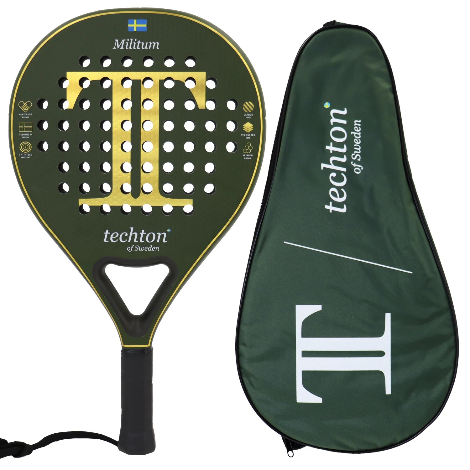 Raquete de Padel Fibra de Carbono 3K/12K com Capa