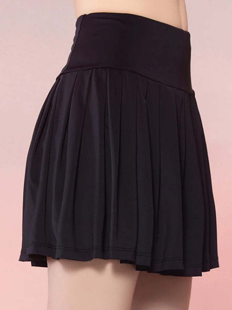High-Waist Sporty  Skirt Women's Marathon Running Skirt Pants Quick-Dry Breathable Fitness Square Dancing Pleated Skirt