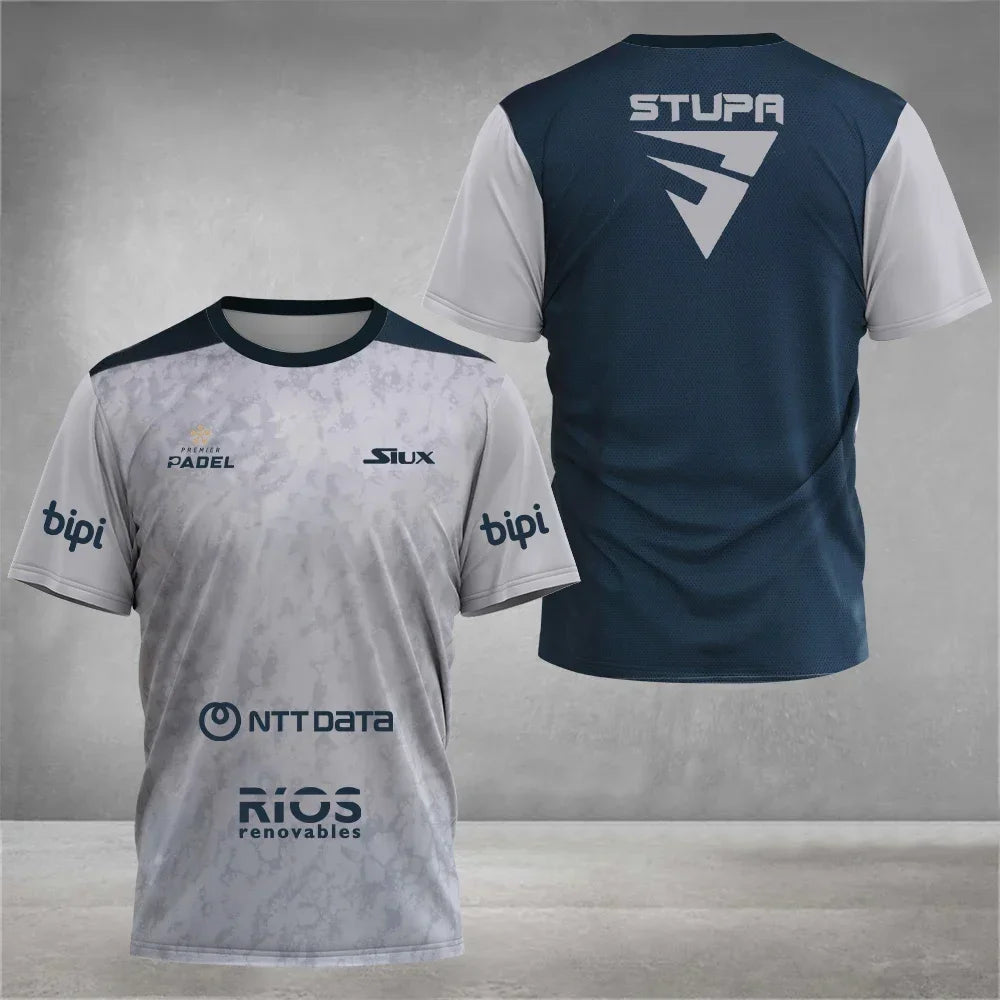 PADEL Wear Summer Quick Drying Short Sleeve Street Breathable Men's Top PADEL Sports T-shirt Breathable Short Sleeve Fitness Ser