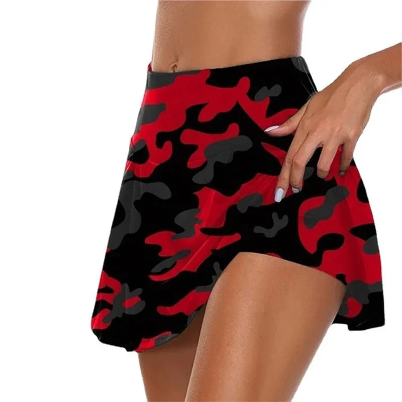 Tennis for Women Dance Fitness Solid Sports Skirts Women Tennis Running Skort Active Athletic Yoga Fitness Skirt Short
