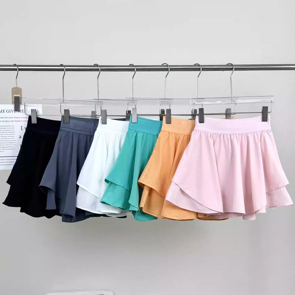 Women's High Waist Sports Short Skirt Quick Dry Built in Shorts Fitness Yoga Running Tennis Golf Wear Summer Sport Pantskirt