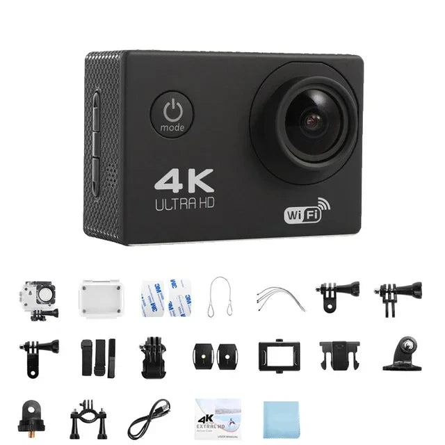 Câmara de Ação Ultra HD 4K 30fps WiFi Impermeável