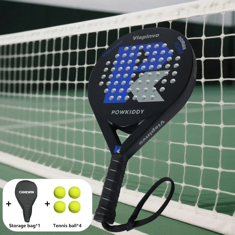 POWKIDDY Tennis Racket | Padel Racket, Made of Ultra Light Carbon Fiber Material, with Strong Elasticity and Good Quality