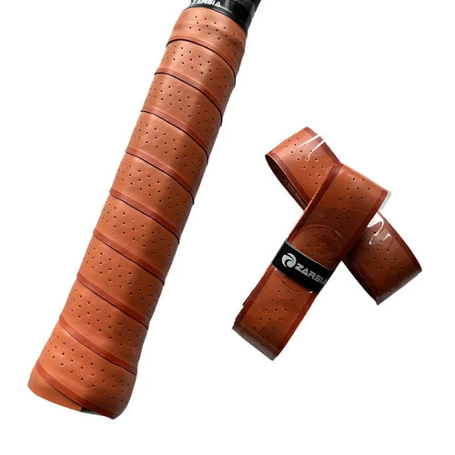 4 Pcs Brown Thick Tennis Grips Non-slip Perforated Badminton Grips Pickleball Racket Overgrip  Padel
