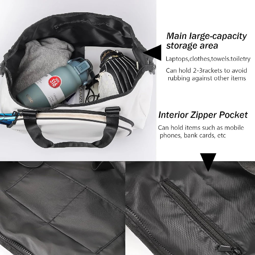 Tennis Bag with Racket Holder,Waterproof Sports Duffel Bag for Men Women,Portable Pickleball Paddle Bag for Gym,Travel,Badminton