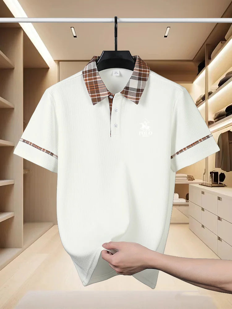 Men's Polo Shirt Golf Shirt Graphic Prints V Neck Outdoor Street Short Sleeves Print Clothing Sports Fashion Streetwear Designer