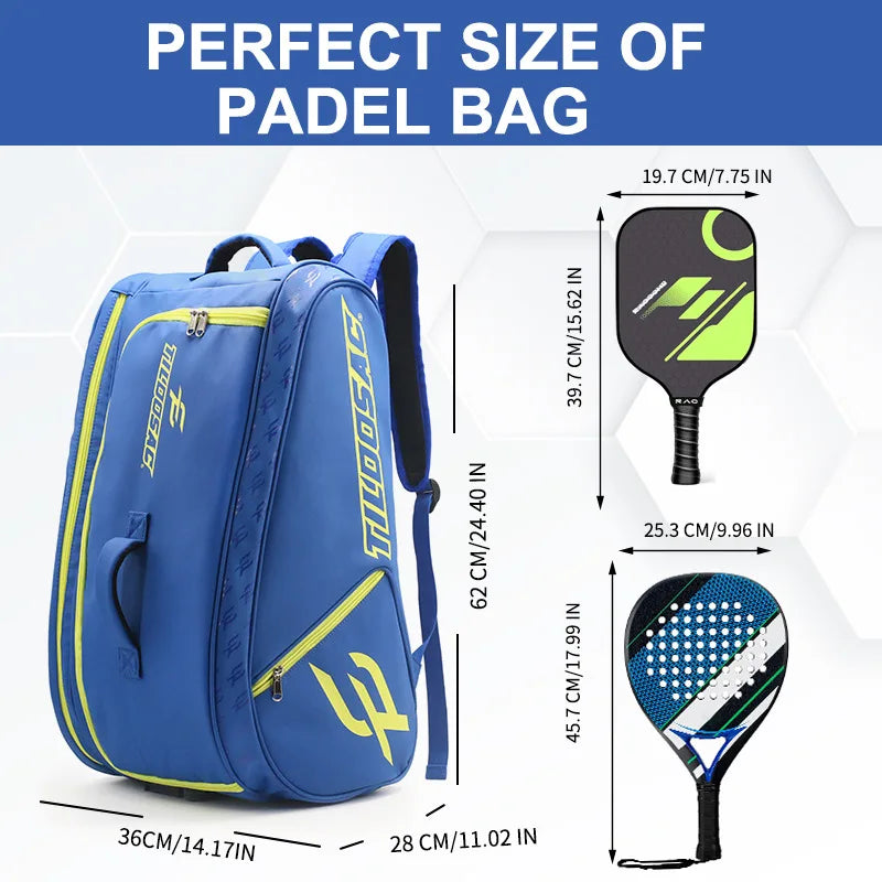 Padel Backpack Large Capacity Pickleball Padel Racquet Bag Professional Pickleball Padel Tennis Court Handbag Padel Equipment