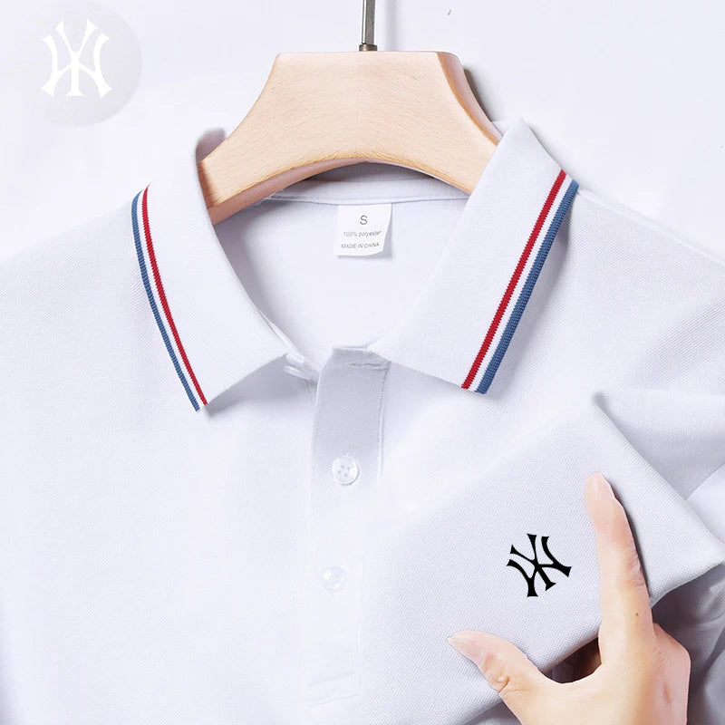 Men's Polo Shirt with Exquisite Embroidery Logo on the Chest in Summer Cool Business and Casual Style Comfortable Breathability