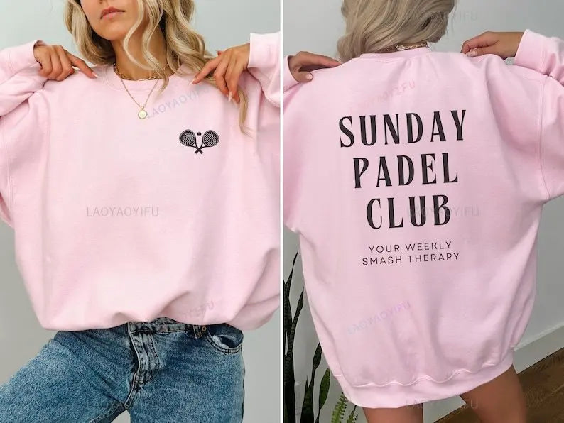 Your Padel Club Sweatshirt (customizable) Sporty Fitness Clothing for Padel Tennis Workout Gym Comfortable & Stylish Back Print