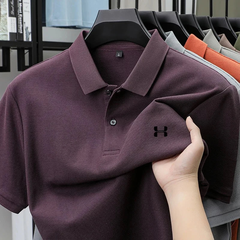 Men's brand polo shirt fashionable printed short sleeved top summer new 100% cotton sports casual comfortable breathable T-shirt