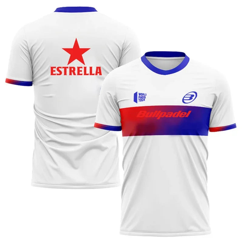 Fashion Gradient Harajuku Men's T Shirt Padel Tennis Sportswear Summer Outdoor Run Fitness Short Sleeve Fashion Oversized Tops