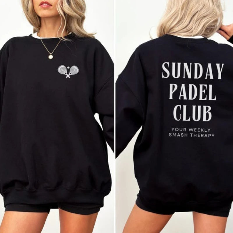 Your Padel Club Sweatshirt (customizable) Sporty Fitness Clothing for Padel Tennis Workout Gym Comfortable & Stylish Back Print