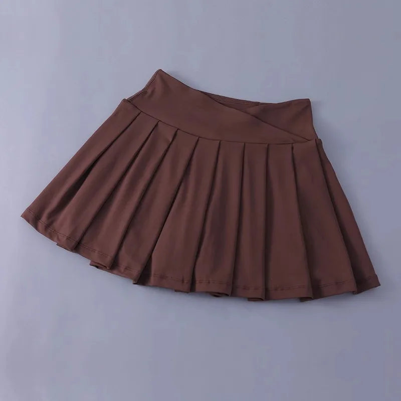 Women Tennis Pleated Skirt High Waisted Athletic Golf Skorts Workout   Sports Skirts With Shorts For Women