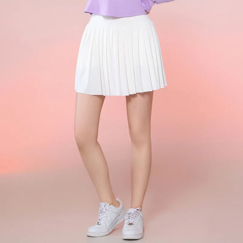 High-Waist Sporty  Skirt Women's Marathon Running Skirt Pants Quick-Dry Breathable Fitness Square Dancing Pleated Skirt