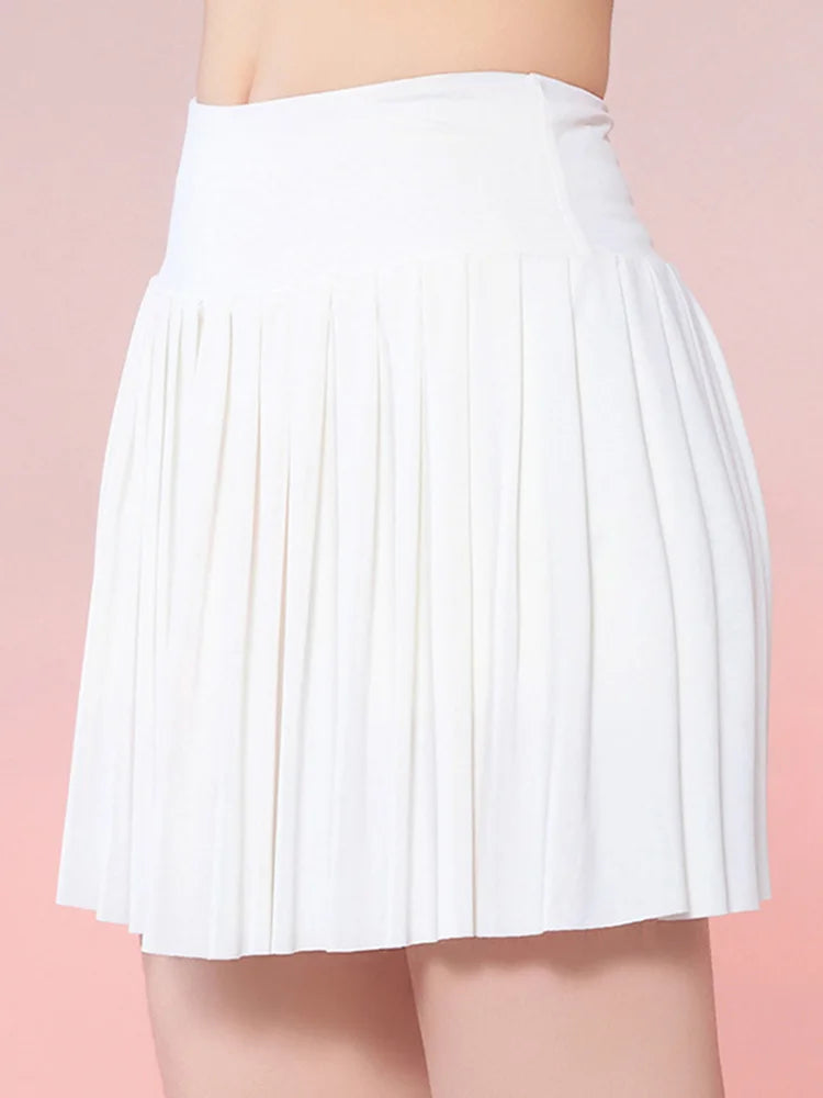 High-Waist Sporty  Skirt Women's Marathon Running Skirt Pants Quick-Dry Breathable Fitness Square Dancing Pleated Skirt