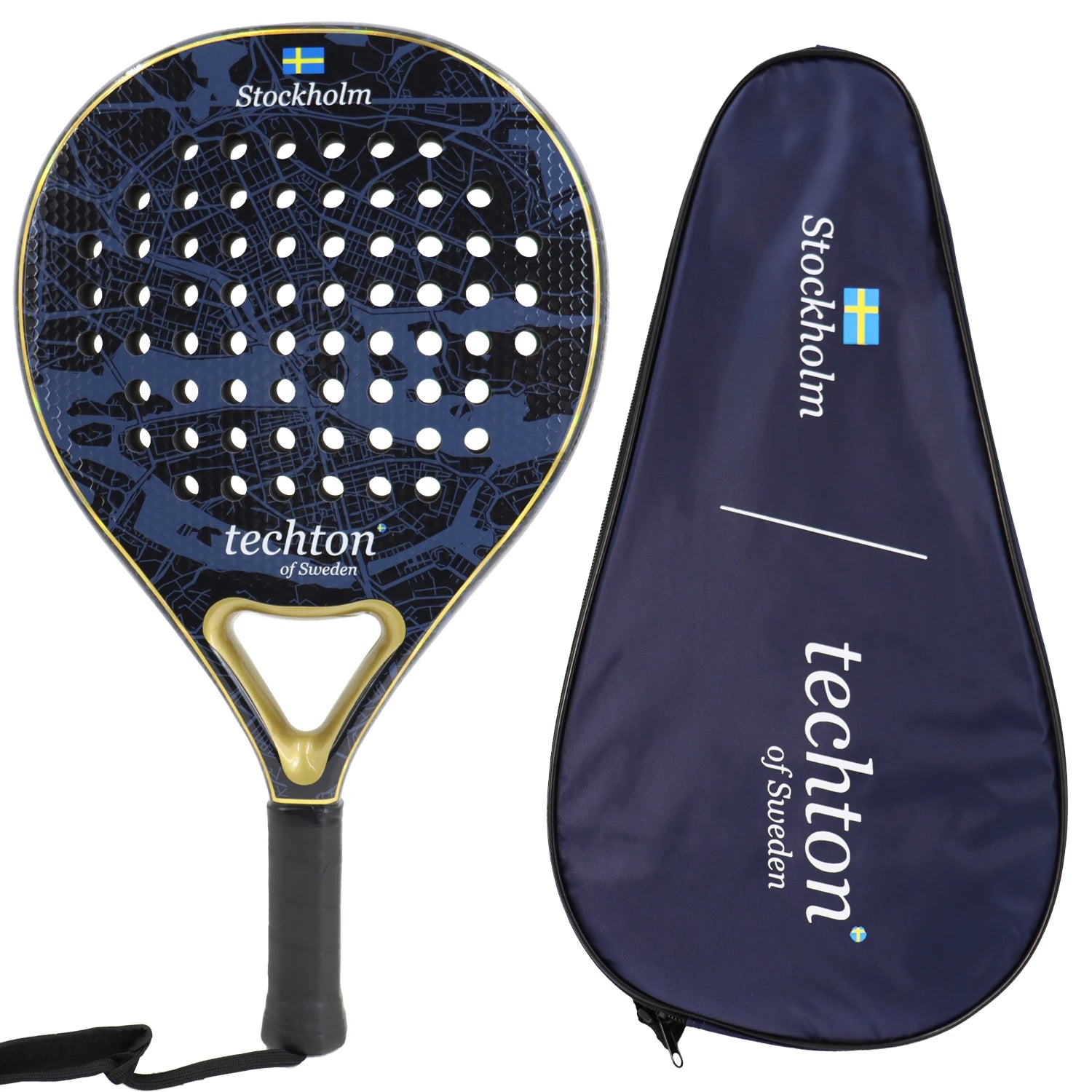 Raquete de Padel Fibra de Carbono 3K/12K com Capa