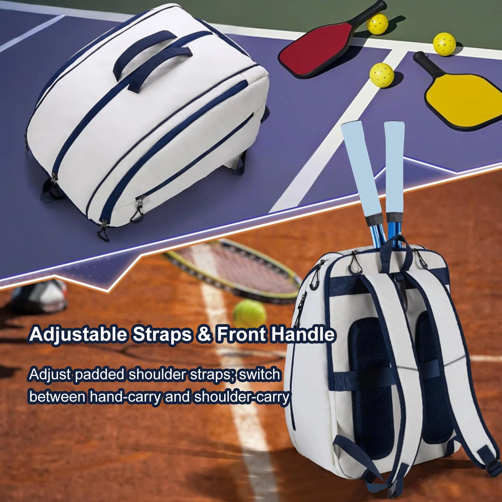 Pickleball Racket Bag Outdoor Portable Double Shoulder Racket Bag Tennis Training Backpack Racquet with Shoe Compartment