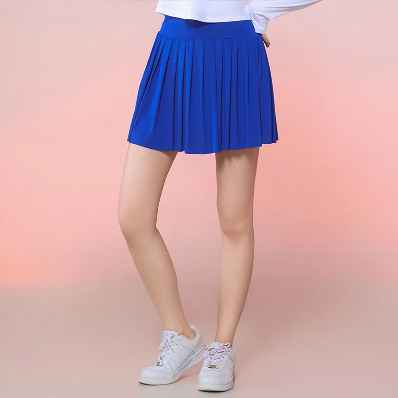 High-Waist Sporty  Skirt Women's Marathon Running Skirt Pants Quick-Dry Breathable Fitness Square Dancing Pleated Skirt