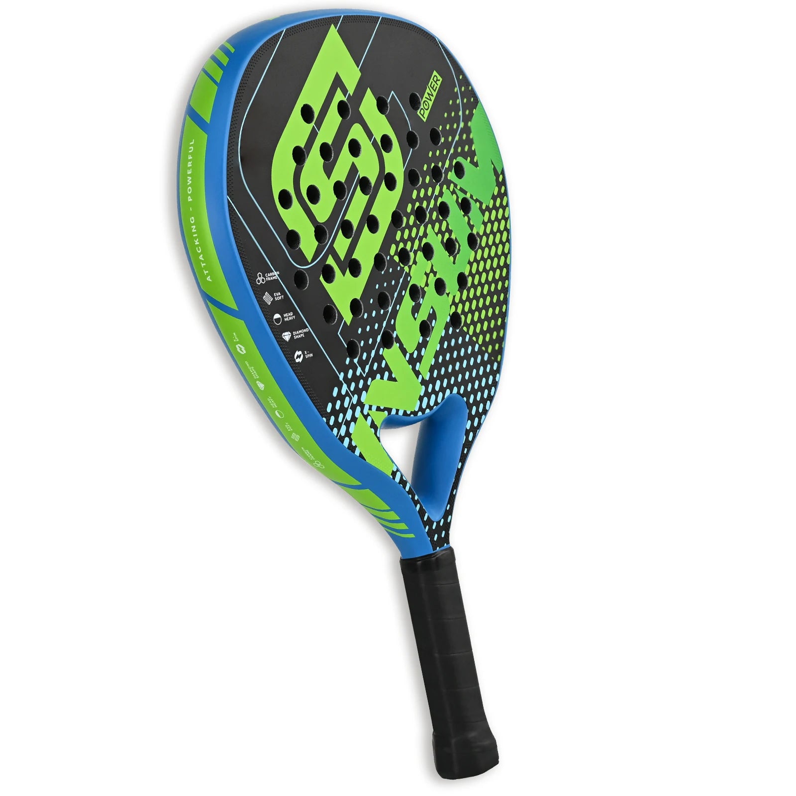Padel Racket Carbon Fiber Diamond Shape EVA Core Power Control Padel Tennis Racquet for Advanced Players