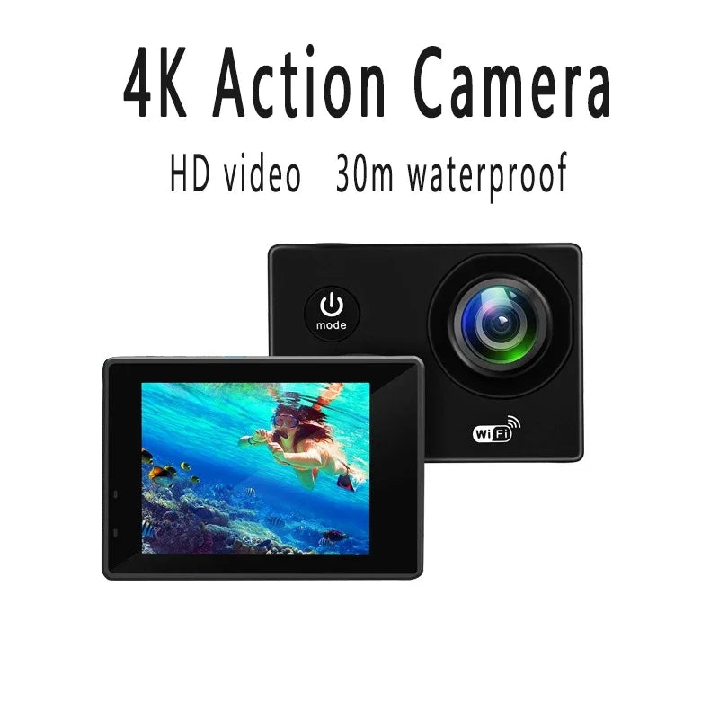 Câmara de Ação Ultra HD 4K 30fps WiFi Impermeável